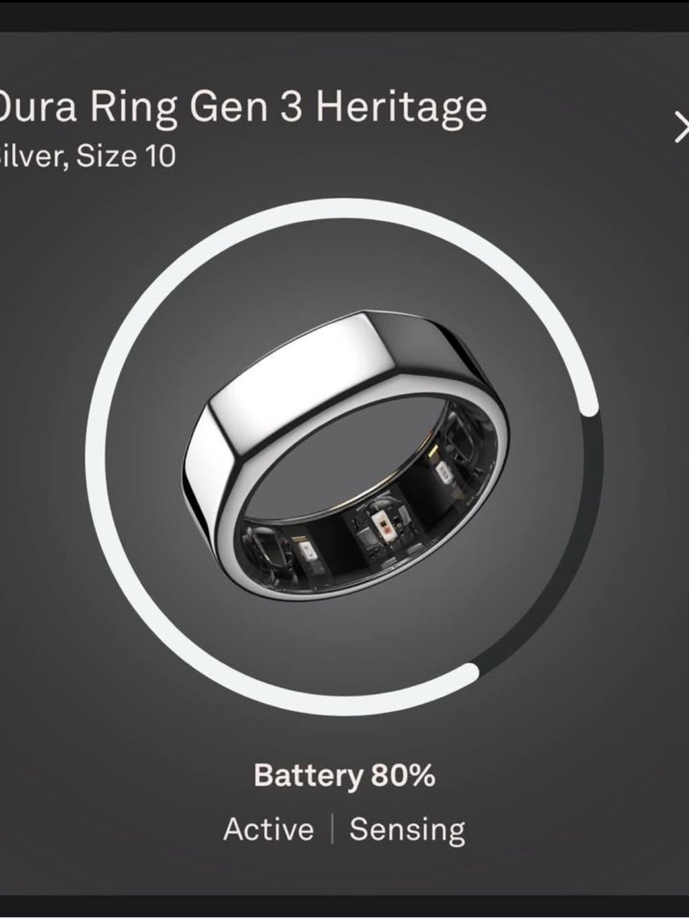 Oura Ring Gen 3 Heritage — Silver Size 10